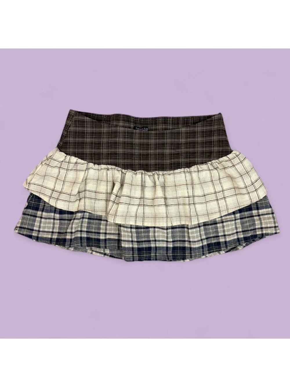 plaid tiered grunge alt subversive mini skort skirt